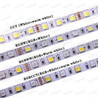 SMD 5050 LED Strip 5M 60led/m DC 12V 24V Flexible Ribbon Diode Tape 4000K NW RGB White Warm White Red Green Blue Yellow Light