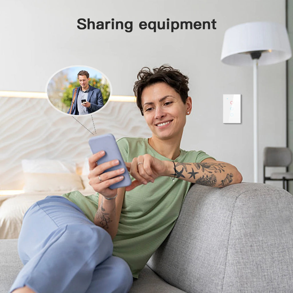 Melery Matter over WiFi Smart Light Wall Switch Touch Sensor Glass Panel Remoted Google/Apple Home Siri Alexa Homekit Smarttings
