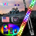 Nilight  3-6FT RGB LED Whip Light, Spiral Neon Flagpole Lights With Remote Control Color Changing Lights for ATV UTV Buggy 2PCS