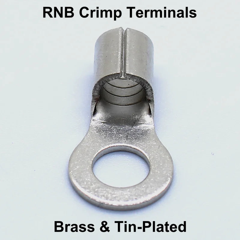 100pcs RNB Brass Ring Bare Terminal Block Connector Cable Lugs Wire Crimping Tips Electrical Connection Strips 12V 2.5mm 4mm 6mm
