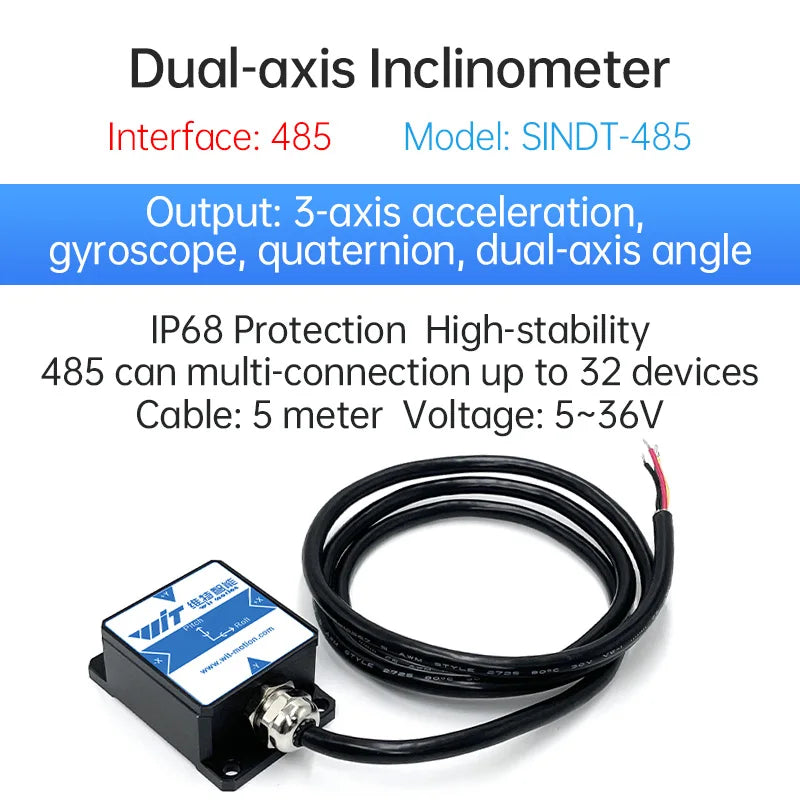 WitMotion HWT9053(X/Y±0.001°)3-Axis Acceleration+Gyro+Euler Sensor IP68 AHRS IMU Built in RM3100 Magnetometer Chip for UAV Robot