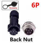 5/20Sets GX16 Aviation Connector M16 Waterproof Back Nut Docking Male&Female Plug And Socket 2/3/4pin 5pin 6pin 7pin 8pin 9pin