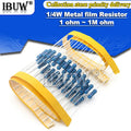100PCS/lot 1/4W Metal film resistor 1R~22M 1% 100R 220R 1K 1.5K 2.2K  4.7K 10K 22K 47K 100K 100 220 1K5 2K2  4K7 ohm resistance