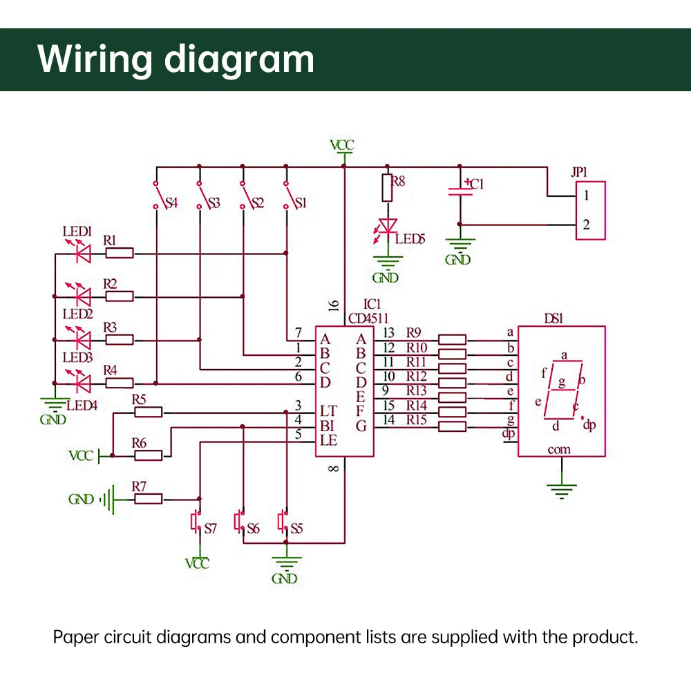 5V BCD to 7-Segment Decoder Driver Module Onboard Latch & Driver Circuit Clear Markings Reinforced Solder Points Re-Weldable PCB