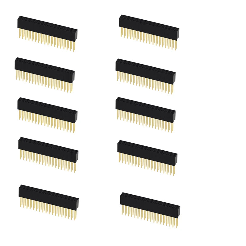 10PCS 2.54mm Pitch Straight Pin Header Male Connector 1x6/1x8/1x10/1x15/1x20/1x40 2x6/2x8/2x10/2x20 Single/Double Row PC