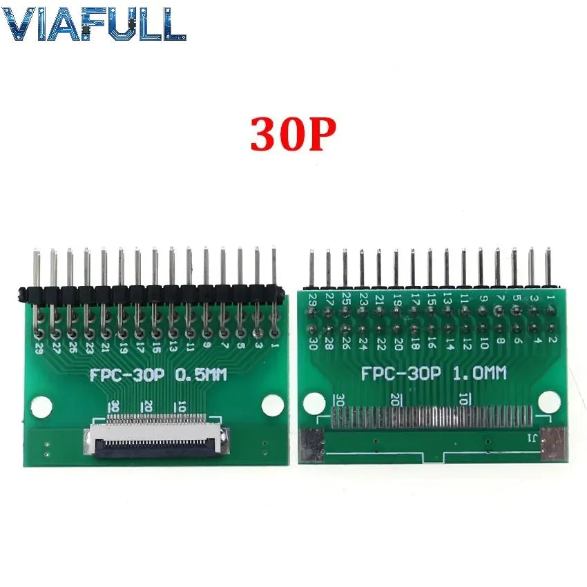 0.5mm FPC/FFC Breakout Board with Right Angle Male Pins, Pre-Soldered 2.54mm DIP Adapter for Flat Ribbon Cable, 4-80P