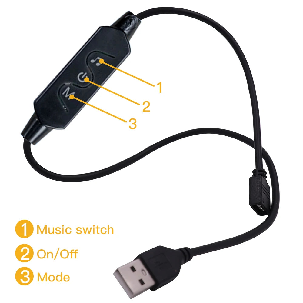 5V USB RGB LED Strip Light Remote Control 5050 30LED/m 5m 10m Lights Tape TV Backlights Home Decoration 0.5/1/2/3m Black PCB