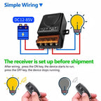 433Mhz Wireless Remote Control Switch 30A DC 12V 24V 36V 85V High Power RF Relay Receiver for Pumps Light Lamp LED 100m Range