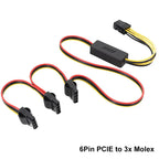 Angitu Adapter 6Pin GPU to Sata/Molex Hard Drive Cable 12V to 5V PCIE to 1x2x3x4xSATA Hard Drive Cable Molex 4PIN