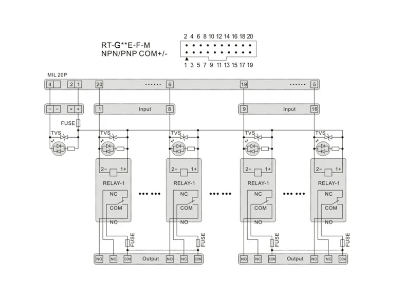 ENMG PNP/NPN Intermediate Relay Module G2R-1-E Control Module DC 24VDC One Open One Closed 16A 8/16 Way Screw Type Spring Inline
