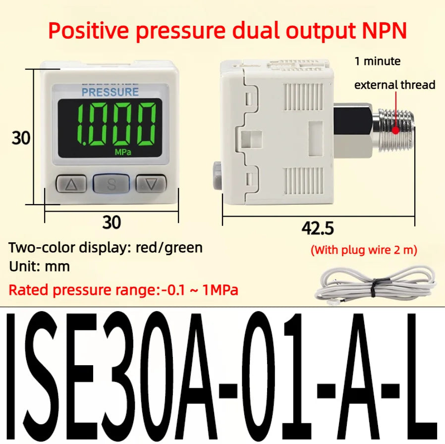 Vacuum Digital Display Pressure Switch High Precision Pressure Gauge Positive and Negative Pressure ISE30A ZSE30A Pneumatic