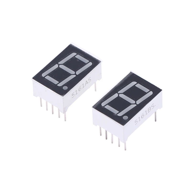 10Pcs 0.56 Inch 10Pins 1 Bit 7 Segment Red LED Digital Display Tube Common Anode Cathode 5161AS 5161BS