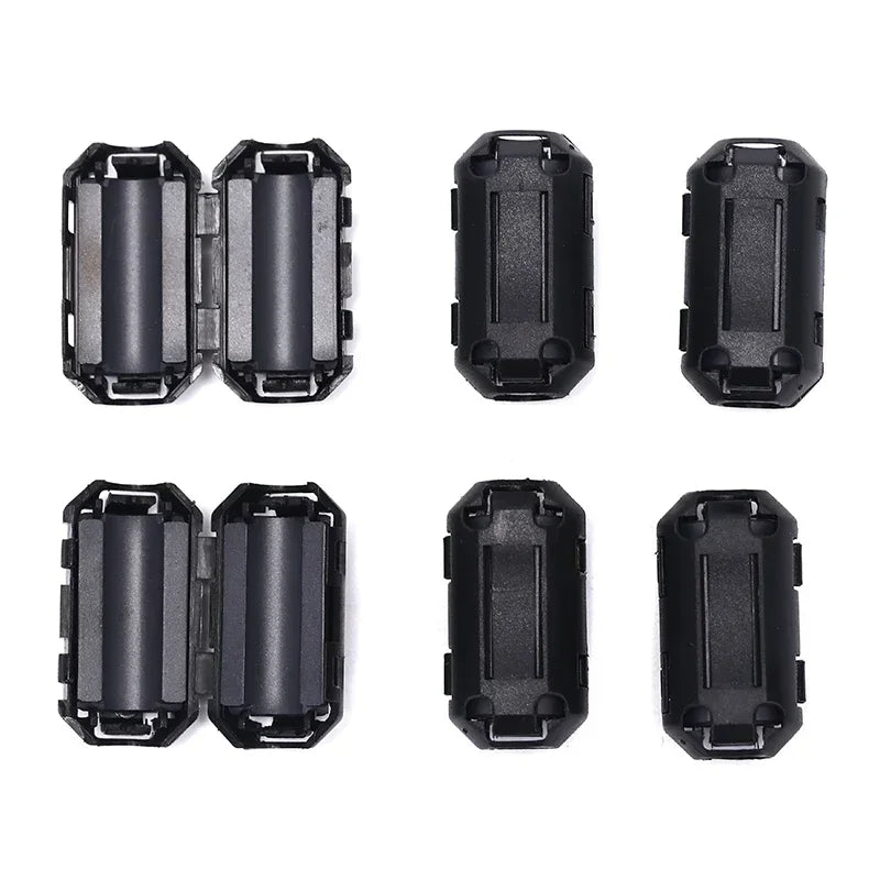 20Pcs 3.5/5/7/9/11/13/15mm EMC Ring Core Ferrite Bead Clamp Choke Coil Ferrite Filter Clip Cable for Black Magnetic Snap-on