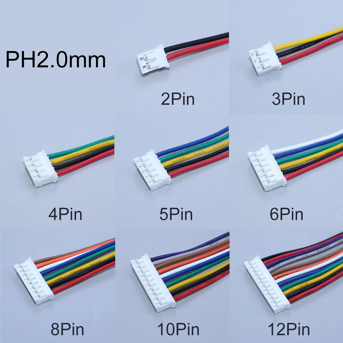 YanXi 10PCS SH1.0 1.25 ZH1.5 PH2.0 XH2.54 Connector Female Plug 2/3/4/5/6/8/9/10/12Pin With Cable Terminal Wire 10/20/30cm
