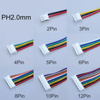 YanXi 10PCS SH1.0 1.25 ZH1.5 PH2.0 XH2.54 Connector Female Plug 2/3/4/5/6/8/9/10/12Pin With Cable Terminal Wire 10/20/30cm