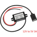 12V 24V to 5V 3A DC Converter Step Down Module USB Female Dual USB Type C Open Wire Connector Power Adapter ROHS Certified