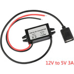 12V 24V to 5V 3A DC Converter Step Down Module USB Female Dual USB Type C Open Wire Connector Power Adapter ROHS Certified