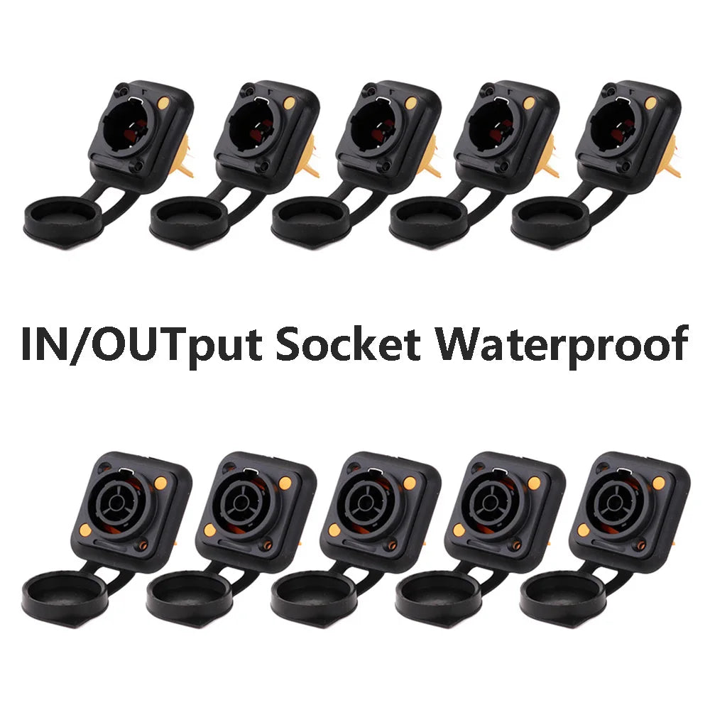 10pcs IN/OUTput 3Pin Waterproof PowerCON True Connector Female Jack,NAC3FX-W Power Female Socket IP65 PowerCon Chassis Connector