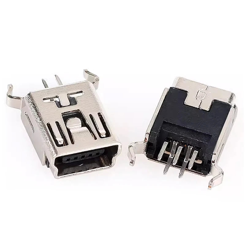 10PCS Mini USB SMT SMD DIP 5 Pin Female Mini Type B Socket Connector Plug Straight DIP Jack Tail Connector Plug-in MINI USB