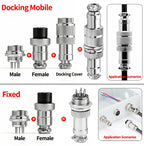 GX16 Male Female Aviation Connector 2/3/4/5/6/7/8/9/10pin Docking Waterproof Plug Socket Fixed Type Metal Cable Wire Terminal