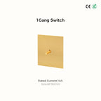 Avoir Metal Panel Toggle Switch 2 Way Gold Copper Lever Wall Power Socket European Plug Usb Type C Charging Port Lighting Dimmer
