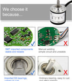AUCHTEL 38mm Incremental Rotary Encoder 6mm D Shaft Optical Switch AB Z Phases 10-1024-3600 PPR 5-24VDC