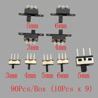 1Box Micro Slide Switch Kit 1P2T SPDT 3 Pin 2 Positions DIP PCB Mount ON-OFF Toggle Switch Interruptores 2/3/4/5/6/7MM 50V 0.5A