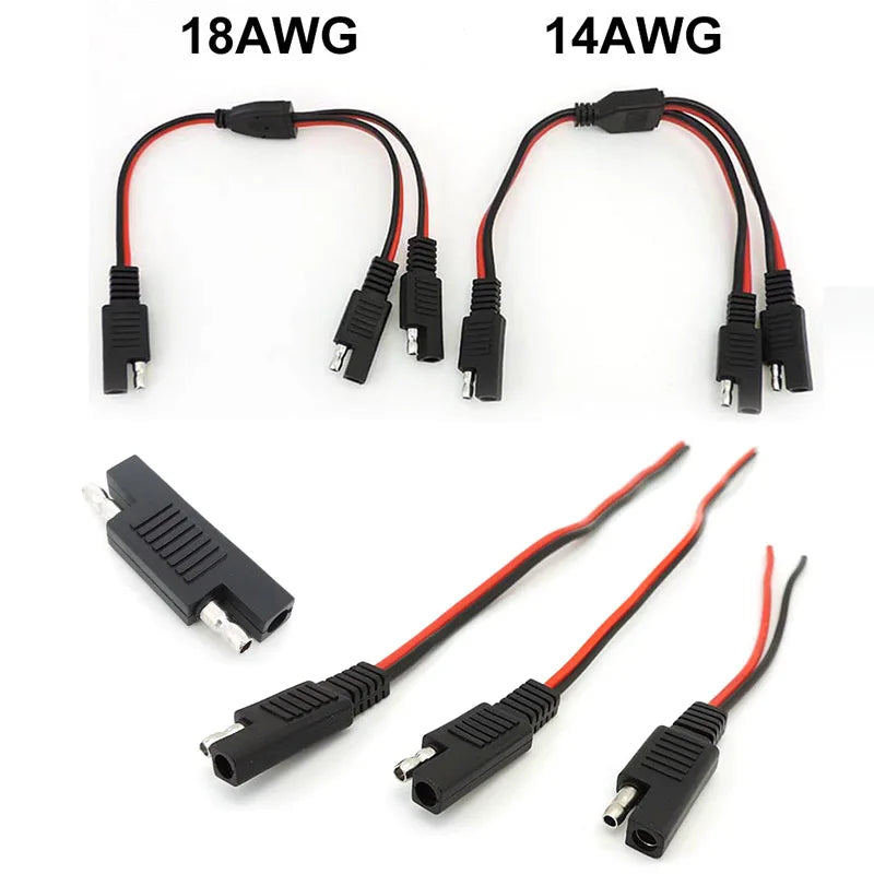 solar panel 1 SAE to 2 SAE splitter head Power Extension Connector plug Cable battery Adapter Quick Connect Disconnect 10A 20A