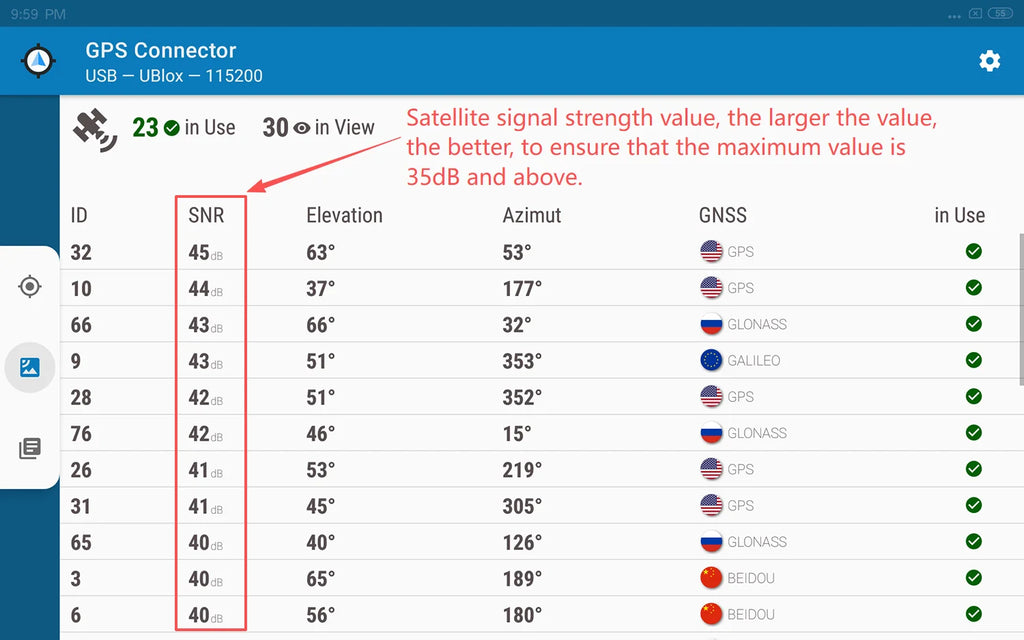 QUESCAN QU33N UBX M8N USB GPS GNSS Receiver with Antenna Windows Android Linux Native USB GPS GLONASS Galileo Dongle NMEA 1-10Hz