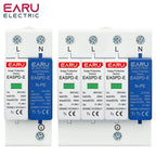 EARU AC SPD 1P/3P+NPE 50KA T1 T2 385V 275V House Lightning Surge Protector Protective Solar Low-Voltage Arrester Device Din Rail