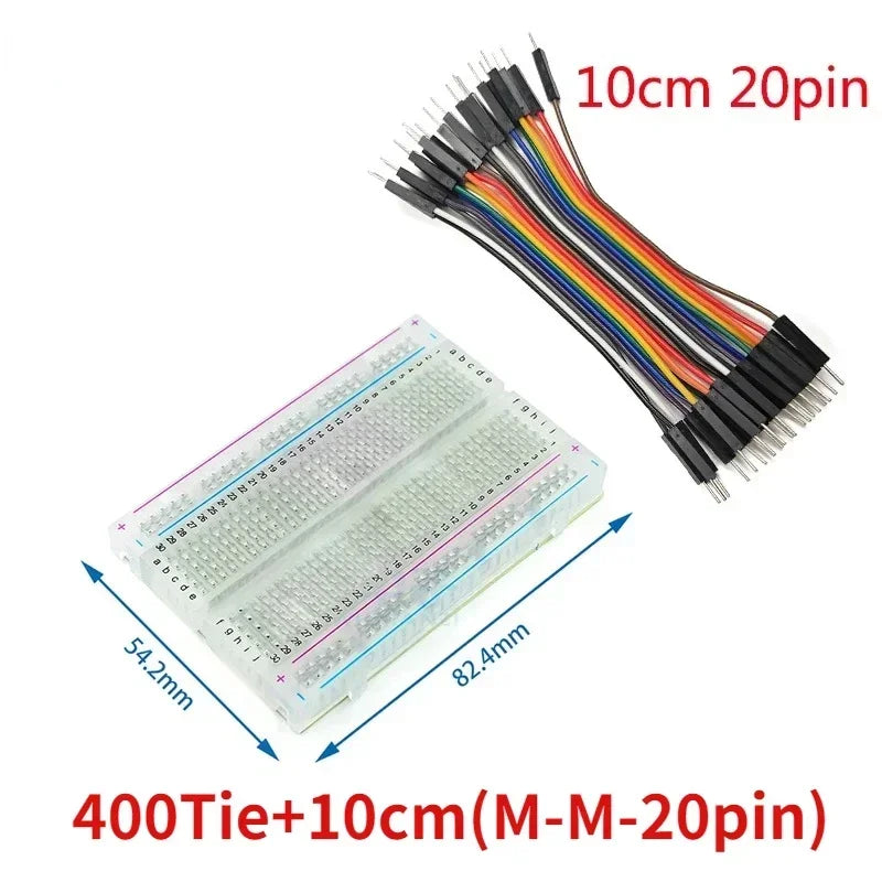 MB102 Breadboard ZY-204 400 Tie Point Solderless PCB Test Bread board Dupont Line Kit 20/40Pin 10/15/20cm Diy Electronic Kits