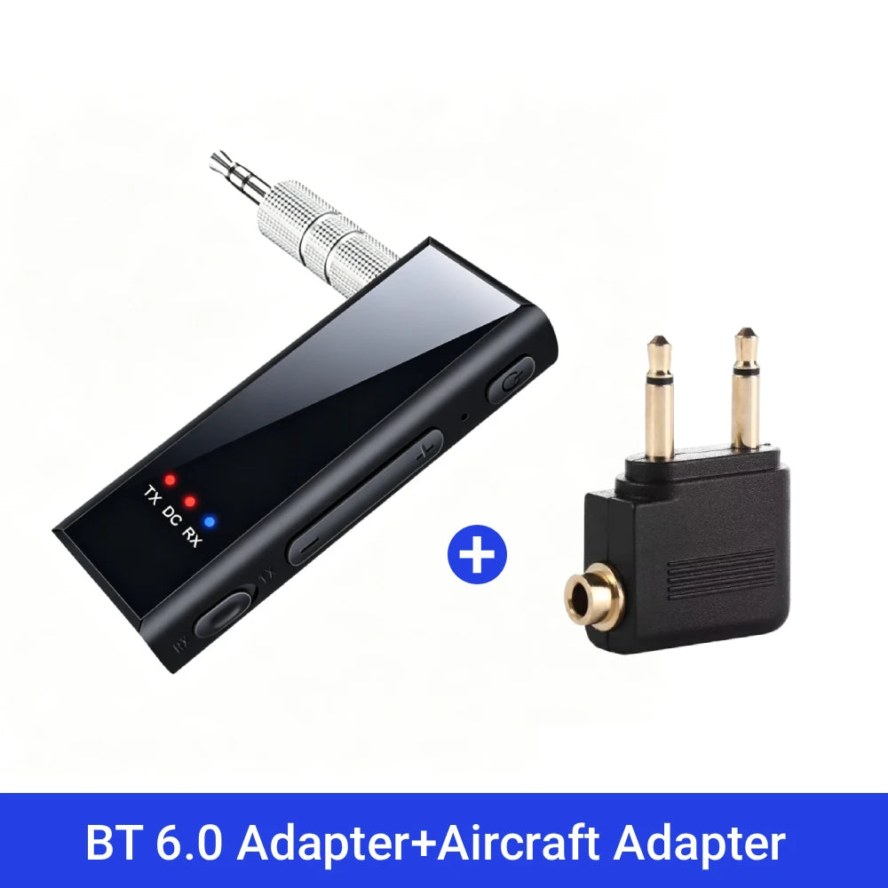 KEBIDUMEI 2 in 1 Bluetooth 6.0 Audio Transmitter Receiver 3.5MM AUX TF Card Stereo Music Wireless Adapter With Mic For Car TV PC