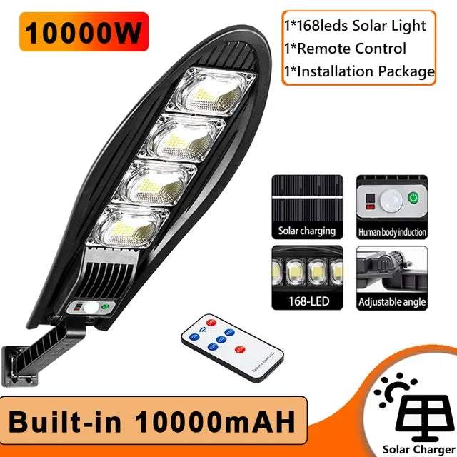 Solar Street Lights Outdoor Waterproof LED Garden Wall Lamp 3 Light Mode Remote Control Motion Sensor Lighting for Garage Gard