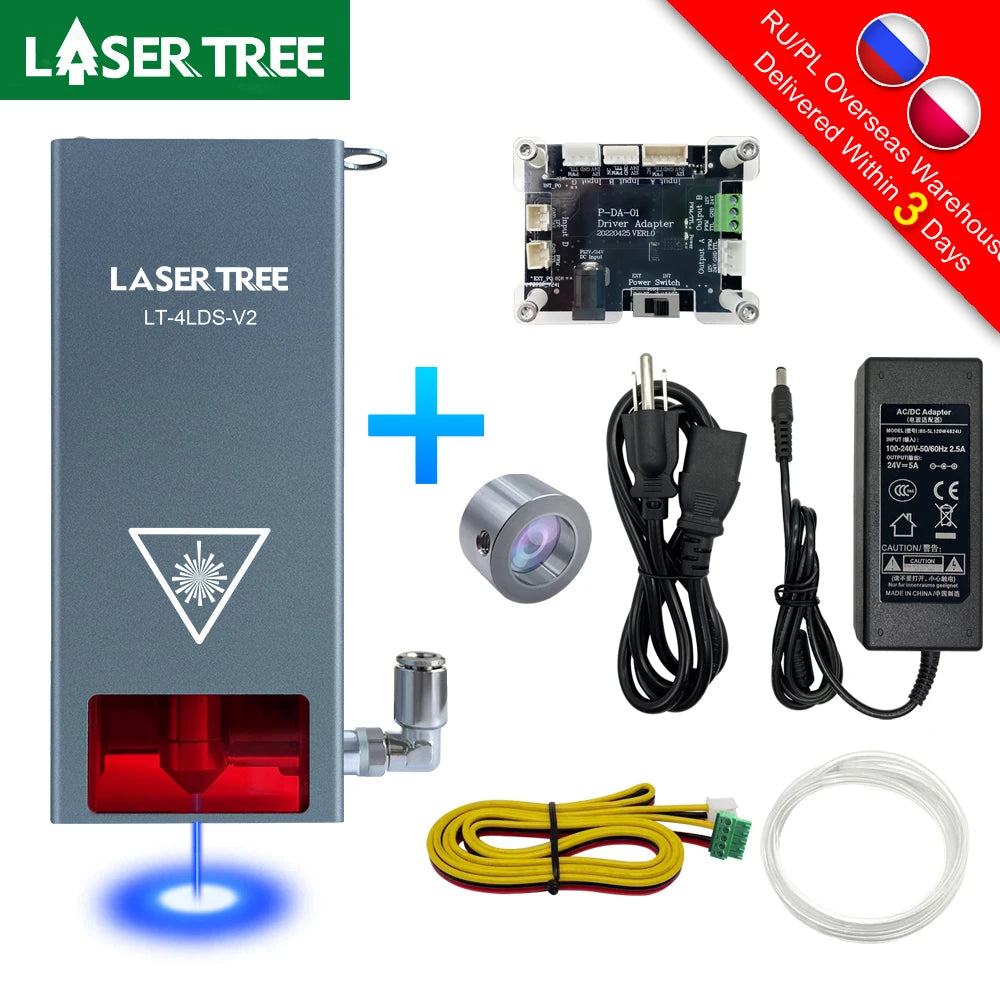 LASER TREE 20W/10W/5W/4W Laser Head For CNC Engraver Wood Cutting DIY Laser Tools 450nm TTL/ PWM Blue Light Laser Module
