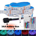 3AA Battery Powered LED Strip Lights 5050 RGB 1M 2M 3M 4M 5M Adhesive Tape Ribbon Lights Bluetooth TV Backlight Background Light