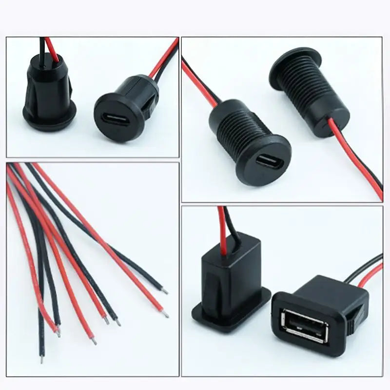 Waterproof USB C Female Charging Port Connector 1Pcs Chassis Mount Jack for DIY Electronics Project Use
