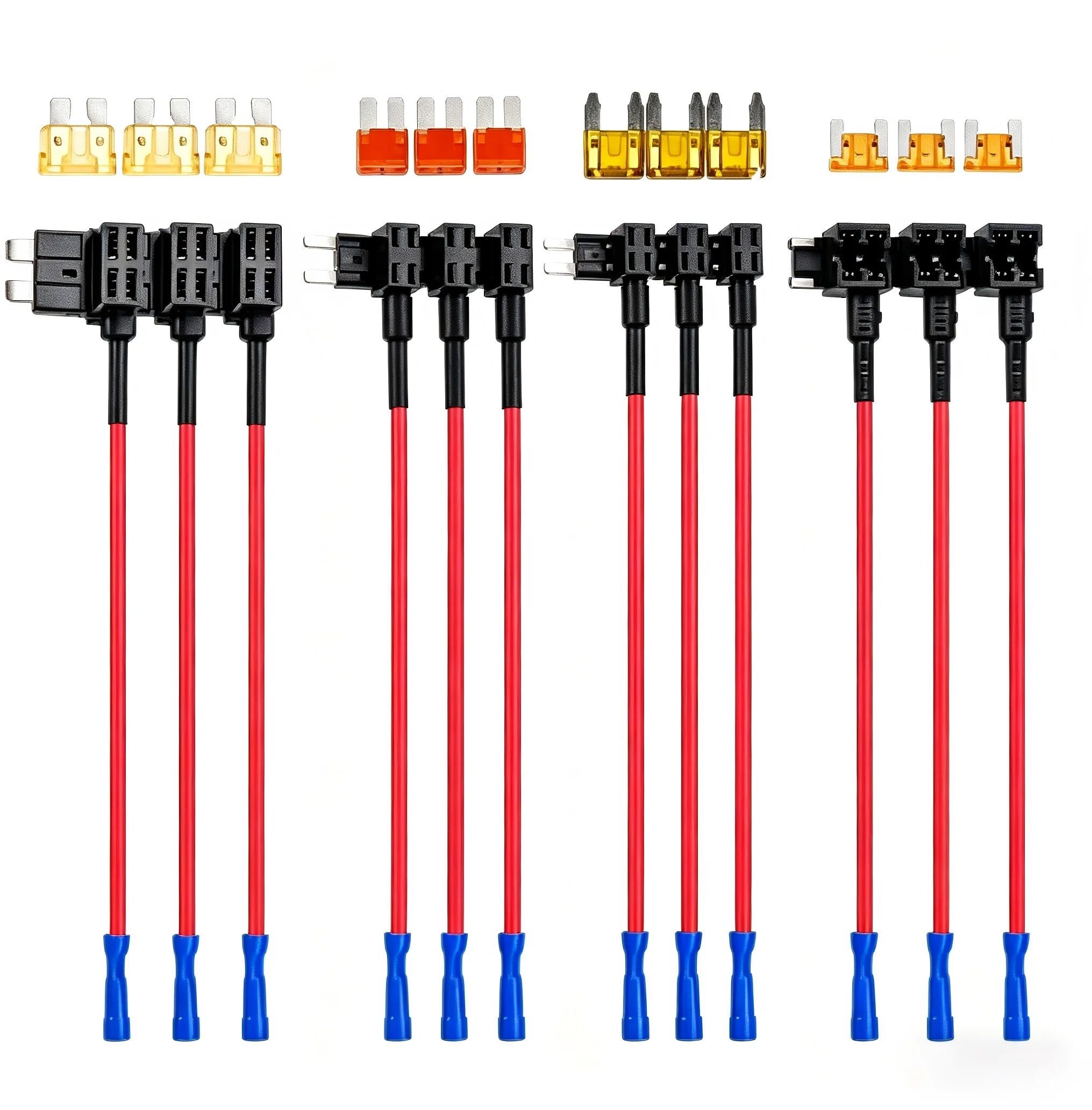 BEECHIP 12V Fuse Holder Add-a-circuit TAP Adapter Micro2 Mini Small Standard ATM APM Blade Auto Fuse  with 10A Blade Car Fuse