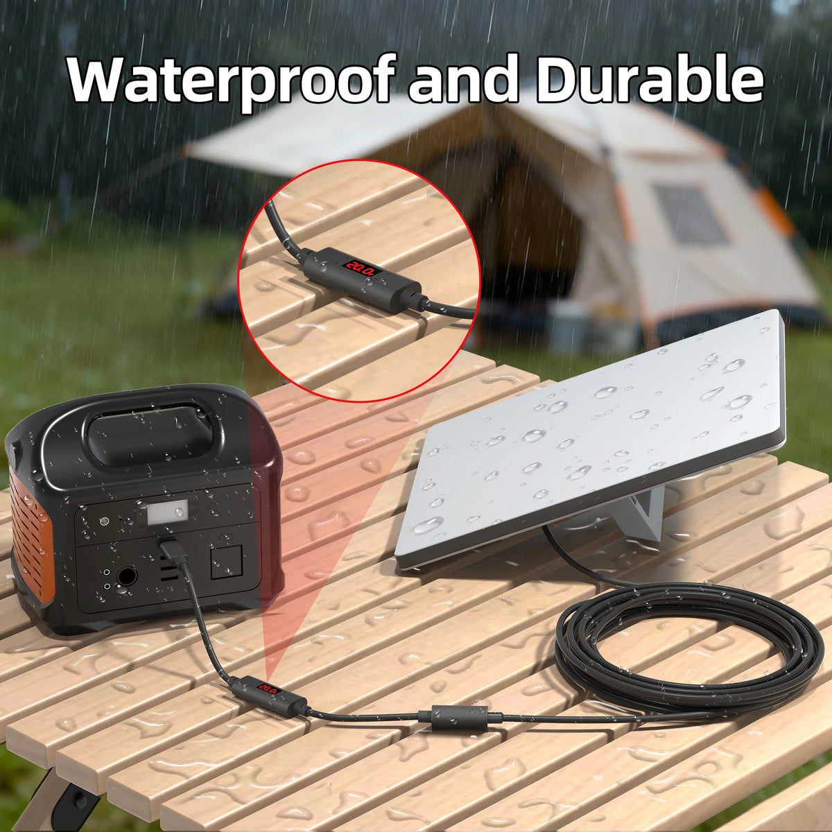 Starlink Mini USB C Adapter with Current and Voltage Display Waterproof Starlink Mini DC Male to Type C Male Converter