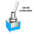 10PCS Mini Toggle Switch 3 Position 2 Position ON OFF ON DPDT SPST DPST 6A 125VAC 3A 250VAC Latching Flat Handle for Car Truck
