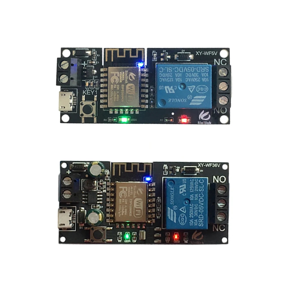Sinilink WIFI Mobile Phone Remote Control Relay Module DC5V DC6~36V Smart Home Phone APP ESP-12F Long Range Remote Control Board