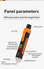 Non-Contact Voltage Tester Pen Smart Voltage Detector Infrared Indicator 12-1000V Test Pencil Breakpoint Finder With Flashlight