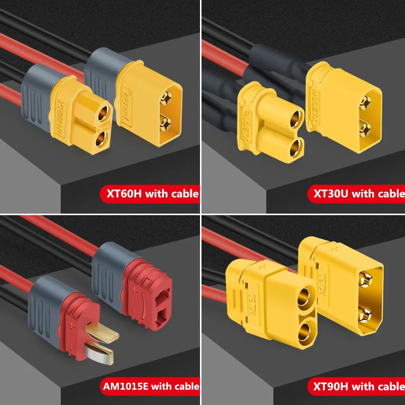 Amass XT60 Cable Connector Male Female XT60H Plug with Sheath Cover 14AWG 12AWG Silicon Wire  XT90 for RC Lipo Battery FPV Drone