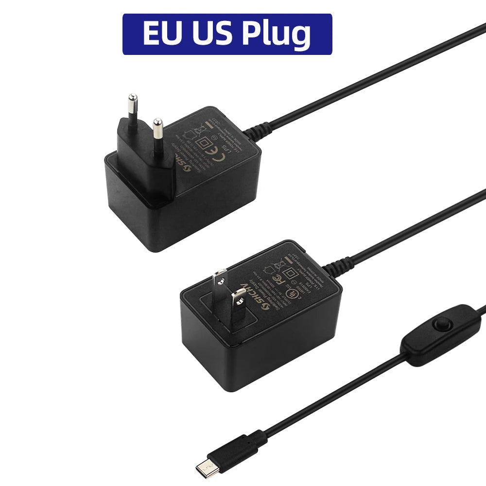 Raspberry Pi 5V 3A Power Supply 15W High Quality USB Type C Power Adapter with CE Certification for Orange Pi 3 4 LTS