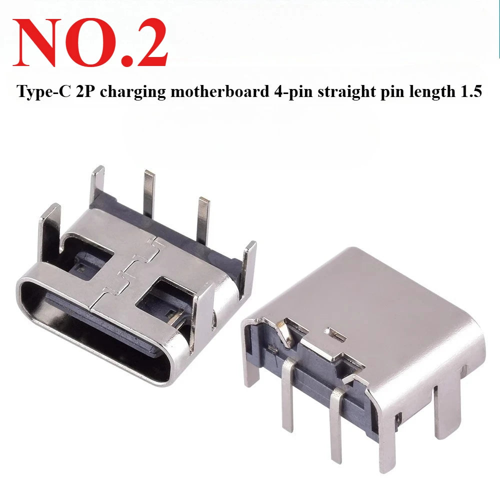 10Pcs USB Connector Type C Female Charging Port Jack 2/4/6/16 Pin Type-C Socket PCB Soldering SMD SMT DIY Repair Type C Adapter