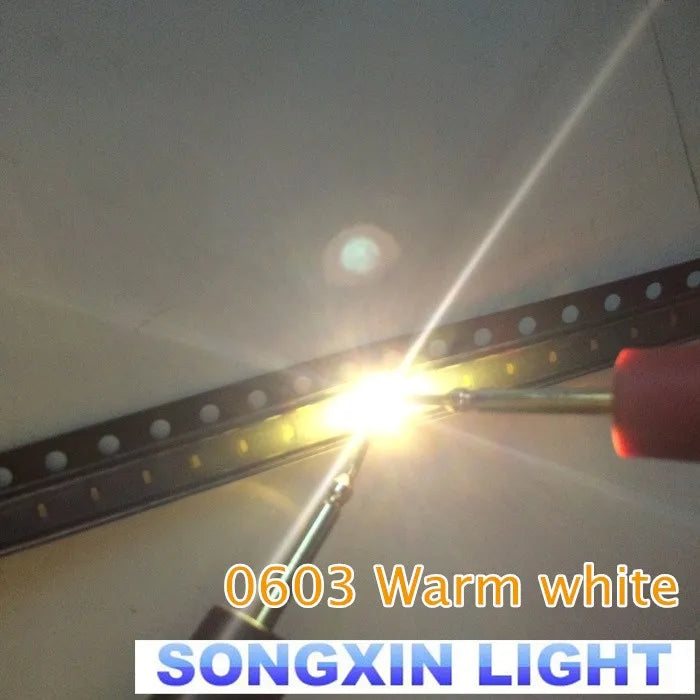 1000pcs 0603 Warm white Ultra Bright SMD SMT LED light-emitting diodes High quality New 1.6*0.8*0.6MM 2800-3500K