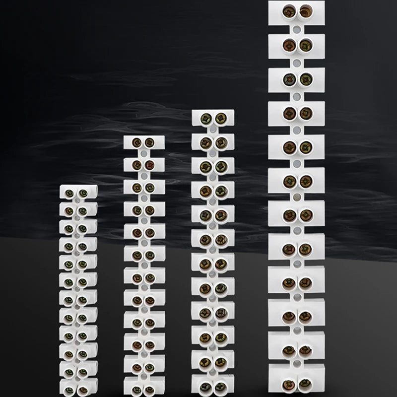 10Pcs 12 Position Electrical Wire Connector Retardant X3-1012 20A 30A Terminal Blocks Barrier Terminal Strip Plastic Terminal