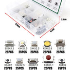 250/100pcs Tactile Push Button Switch Kits 10 Models Car Remote Control Tablet Micro Momentary Keys Button Touch Microswitch