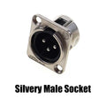 1pcs XLR 3Ppin Male Female Socket Plug Microphone Audio Cable Connector 3P Black Silver Copper Contact XLR Metal Plug Panel