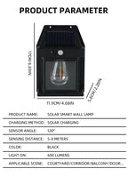 Solar Tungsten Night Lamp Intelligent Motion Sensor Wall Lamp 3 Lighting Modes Waterproof Courtyard Garden Decoration Lantern