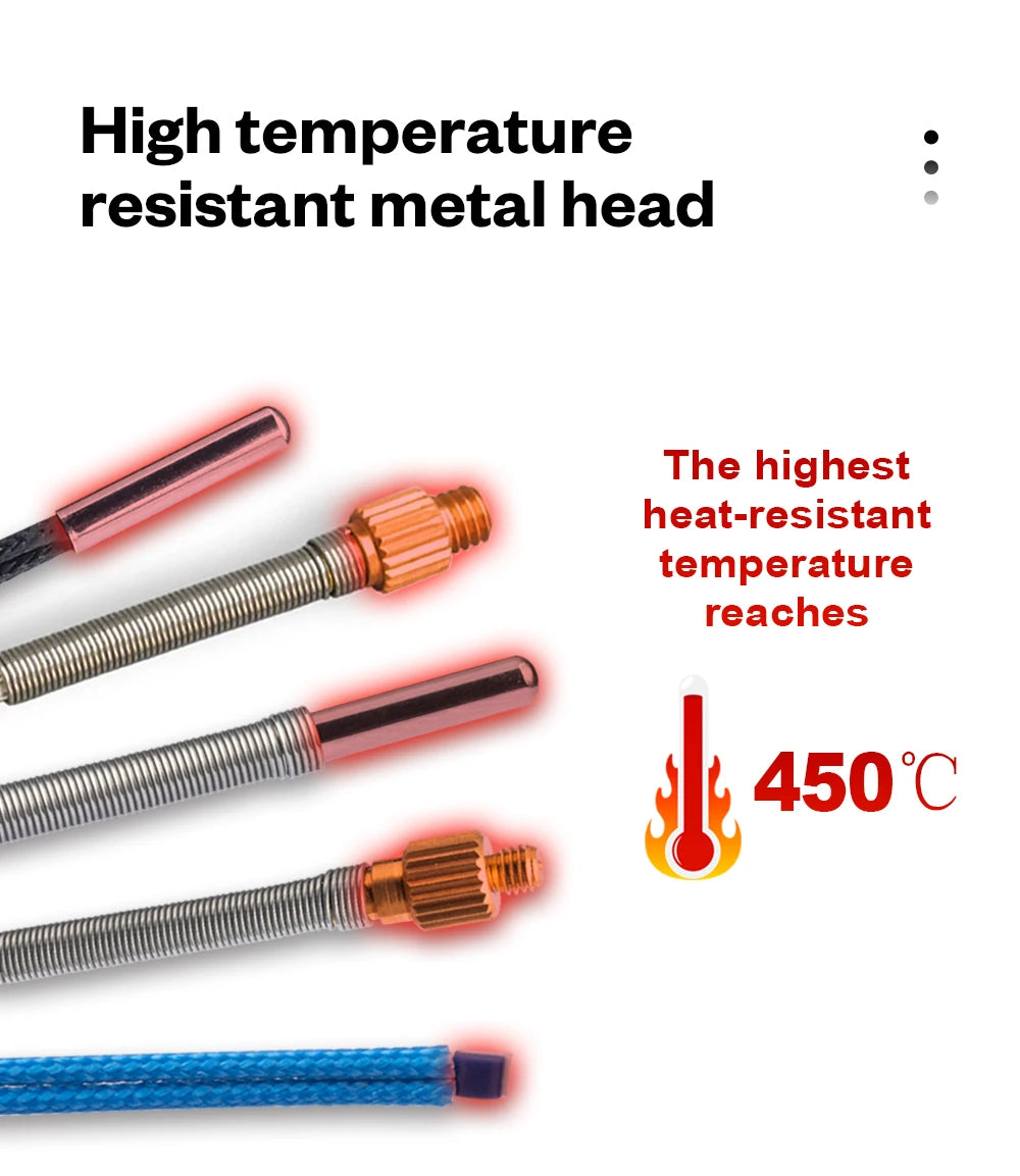 BLV® PT1000 Thermistor M3 M4 Bear 3x15mm PT1000 Pro High Temperature Resistance 450℃ For Rapido Hotend Dragon Hotend